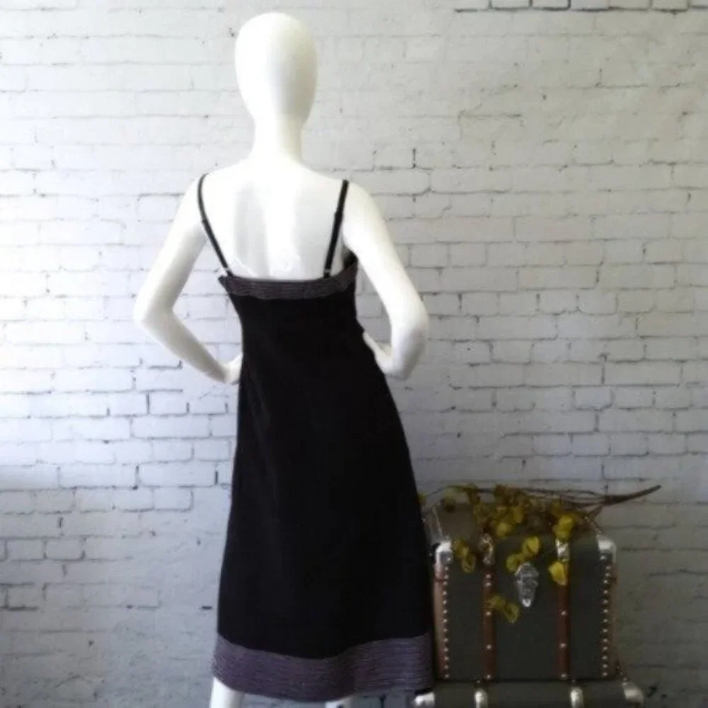 Foxiedox Retro Flowers Embroidered Midi Dress Black Size 4 - Picture 3 of 5